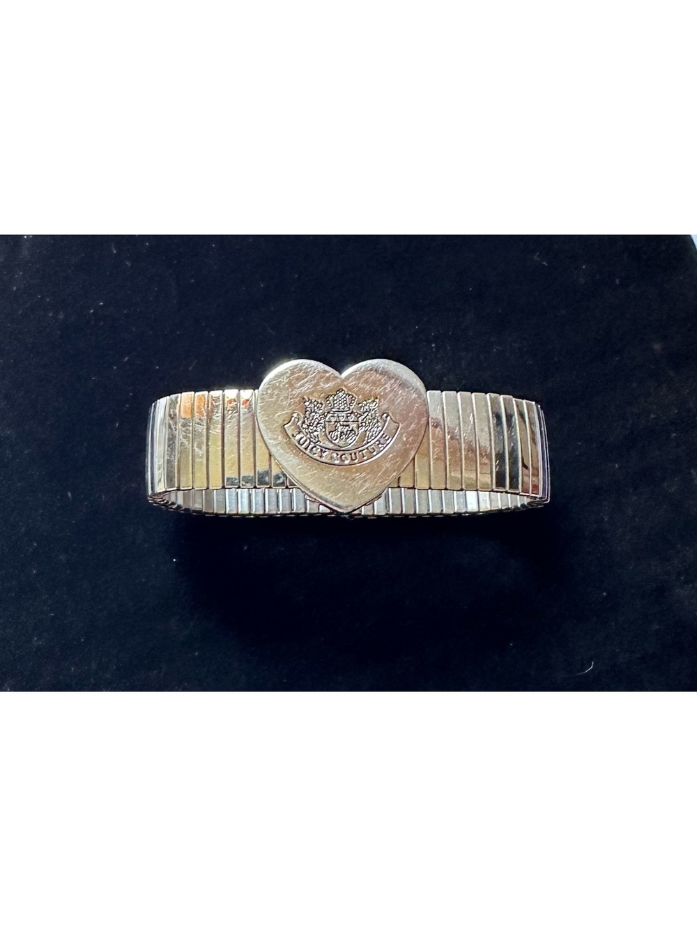 Juicy Couture expanding Silvertone sweetheart bracelet
